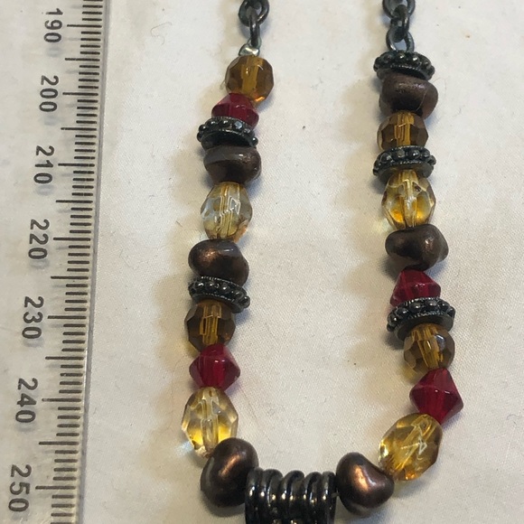 Beautiful Vintage Necklace with Clip on Earrings faux jewelled nickel tone - Picture 11 of 16